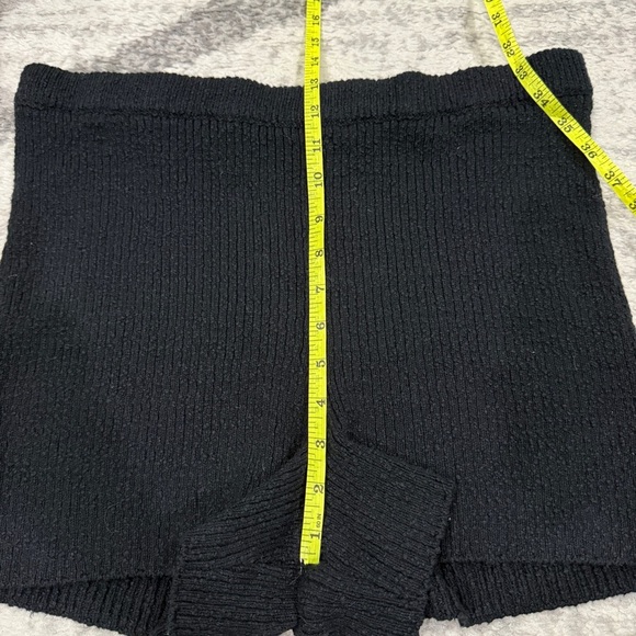 Free People Beach Black Ribbed Stretch High Rise Shorts - Picture 6 of 7